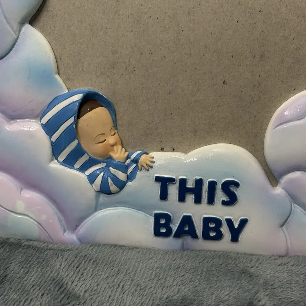 Dicksons God Bless This Baby Wood Easel Back Photo Frame